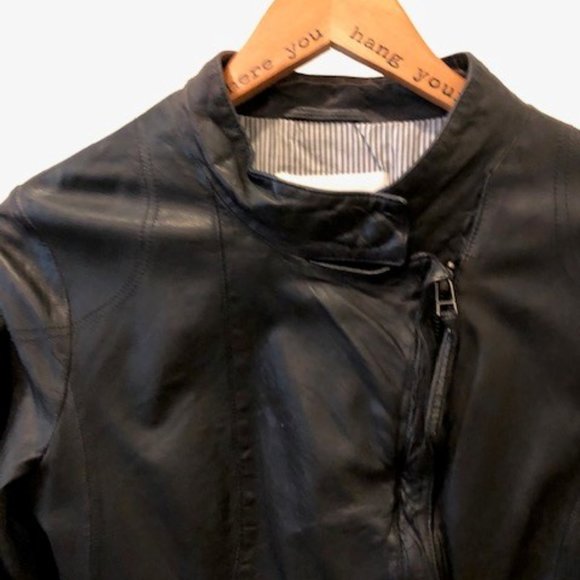 Black Designer Leather Jacket - Picture 6 of 7